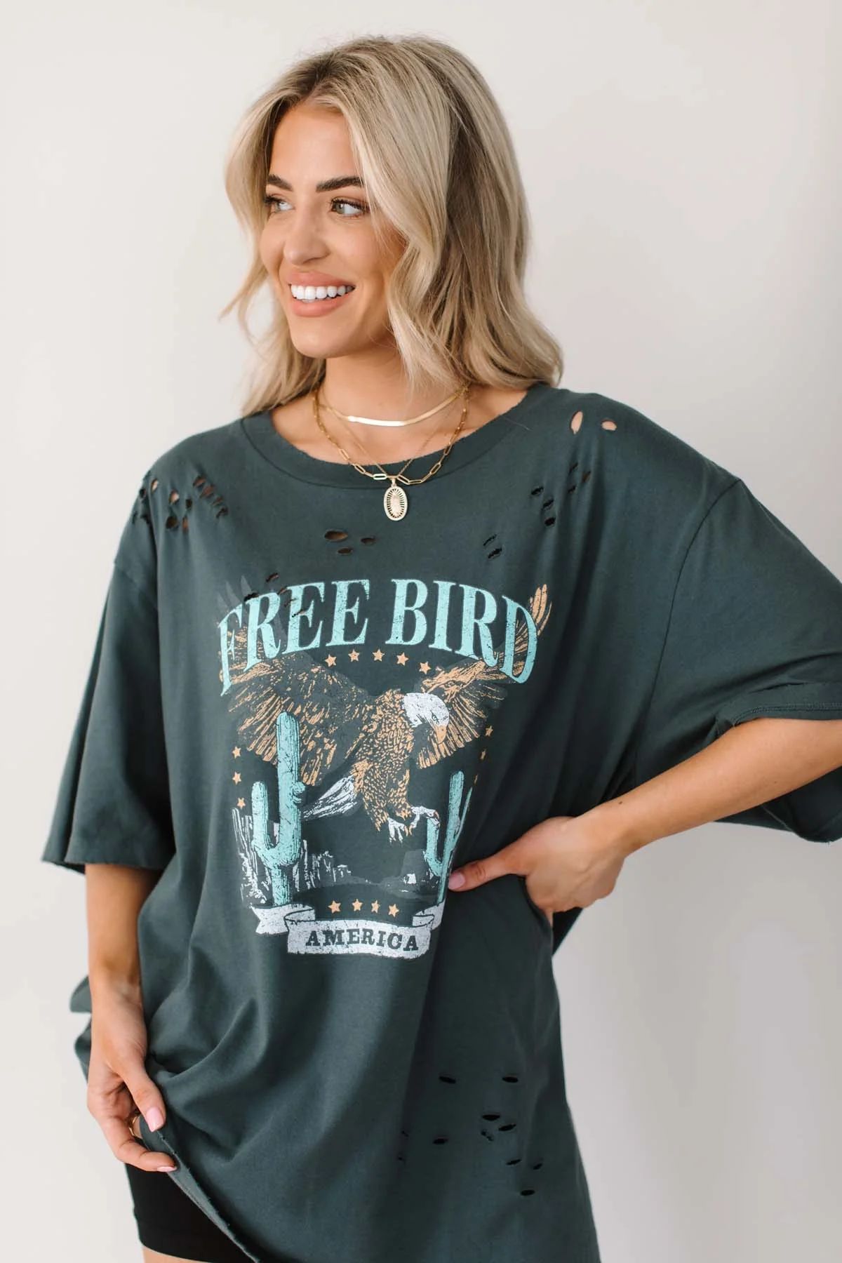 Slate Distressed Free Bird Graphic | The Post