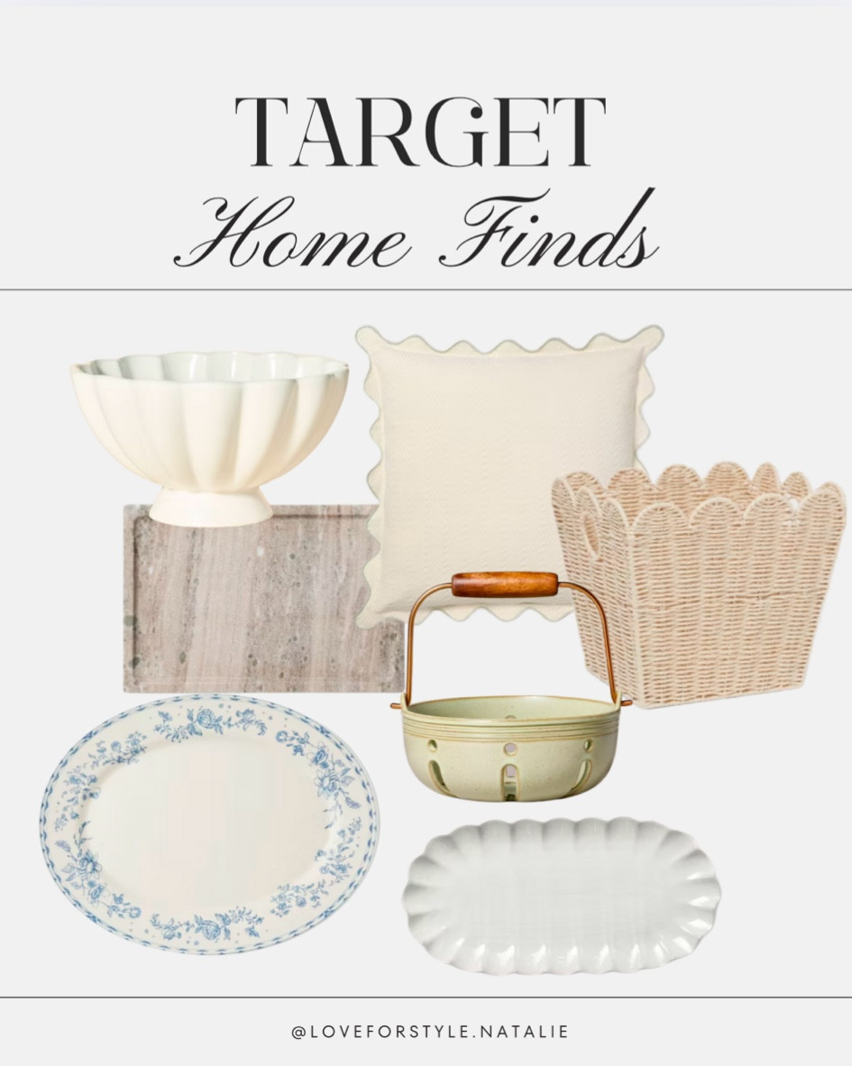 Target Home Finds | kitchen finds | hearth and hand | scalloped bowl | floral platter | marble tray | scalloped pillow 

#LTKFindsUnder50 #LTKSaleAlert #LTKHome