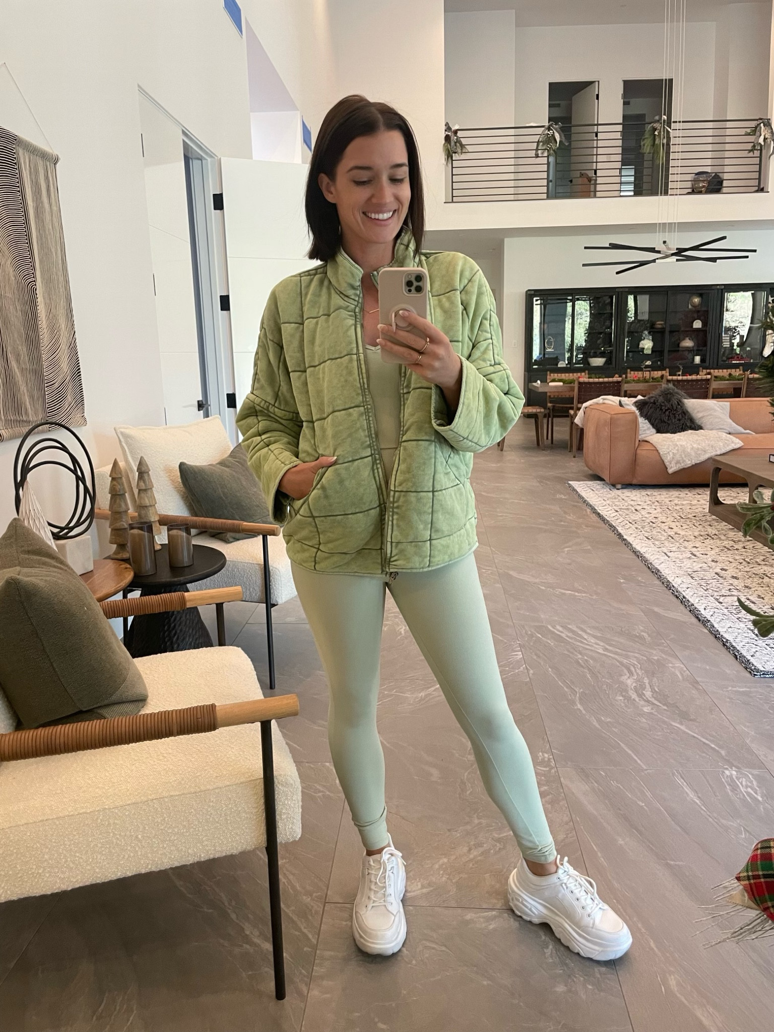 Green casual outfit for winter ☺️ my jacket is on sale for Black Friday!

#LTKsalealert #LTKCyberweek #LTKunder50