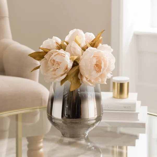 Artificial Dried Look Cream Peony Bundle | Dunelm