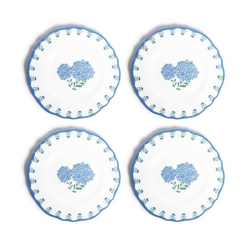 Two's Company Hydrangea Salad/Dessert Melamine Plate, Set of 4 - Melamine, 54598 | Amazon (US)
