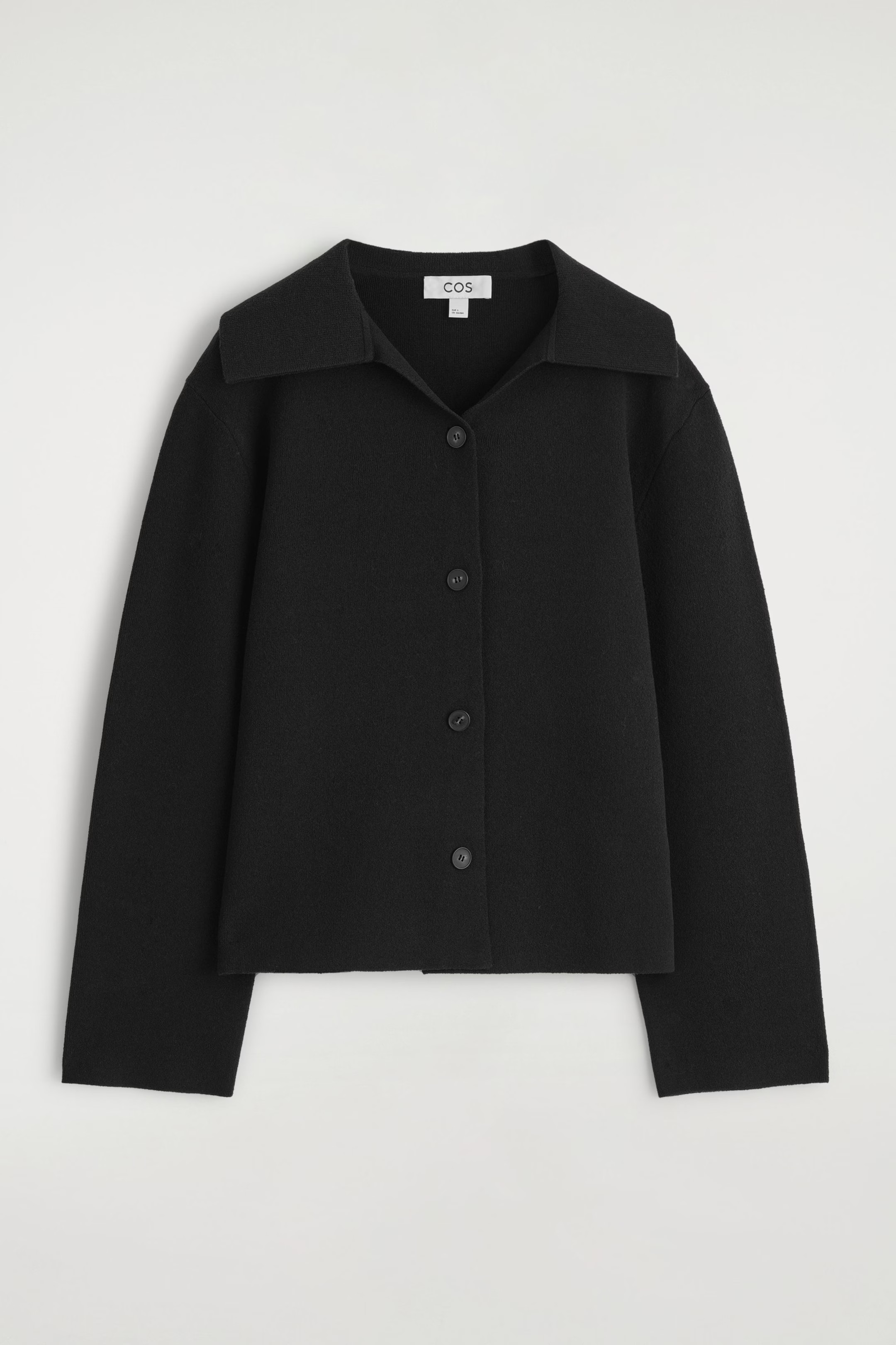 COLLARED KNITTED JACKET - BLACK | COS | COS UK