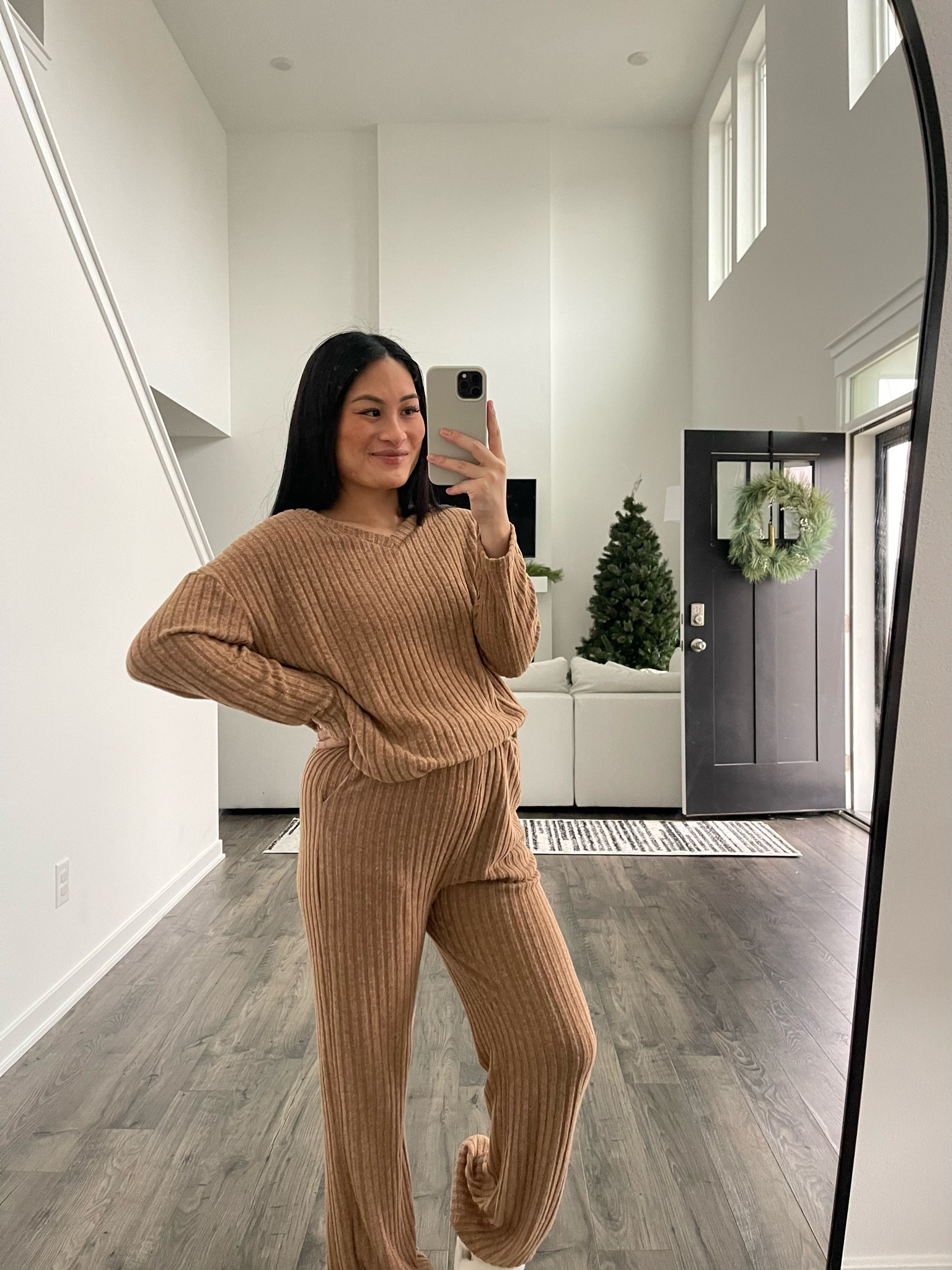 Soft comfy lounge pj set 🤎
I’m wearing size small! Use code BYMOLLYLOVE25🫶🏼

#comfystyle #maternitystyle #bumpstyle 

#LTKfindsunder100 #LTKstyletip #LTKbump