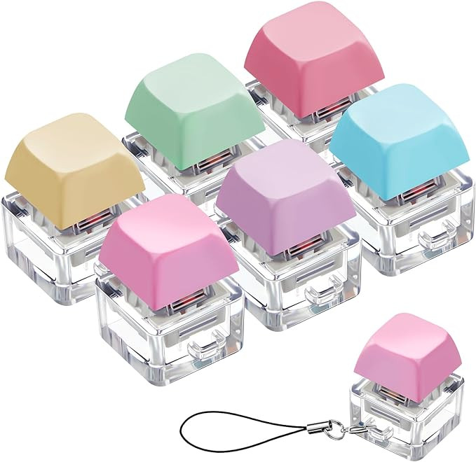 Taiyin 6 Pcs Keyboard Toy Clicker Keyboard Fidget Keychain Decompression Toys Button Stress Relie... | Amazon (US)