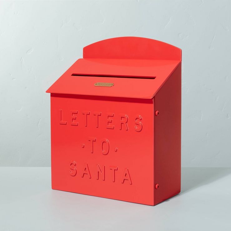 Letters To Santa Painted Metal Mailbox Red Finish - Hearth &#38; Hand&#8482; with Magnolia | Target