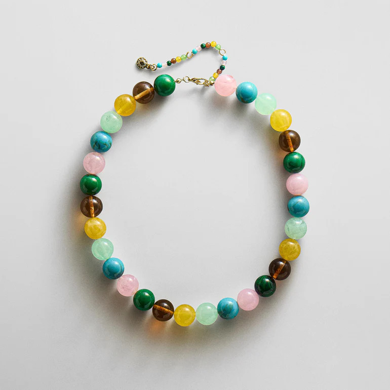 Mini Jane Beaded Necklace - Natural Multi Bead | BaubleBar