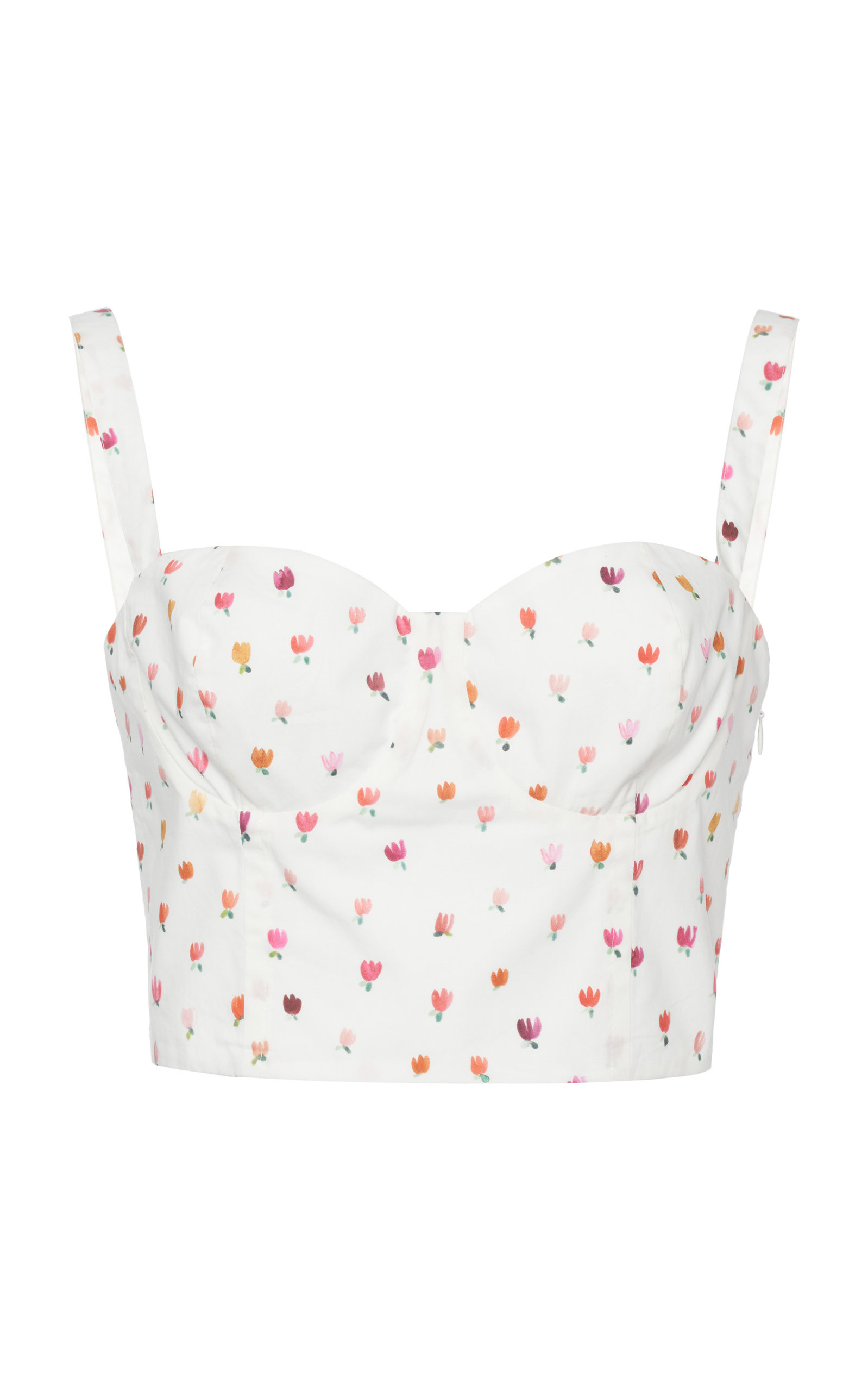 Bustino Floral Poplin Cropped Top | Moda Operandi (Global)