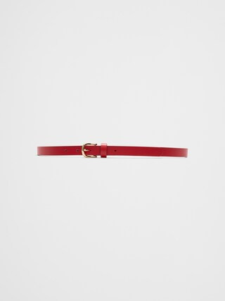 Leather Red Skinny Belt | Banana Republic Factory