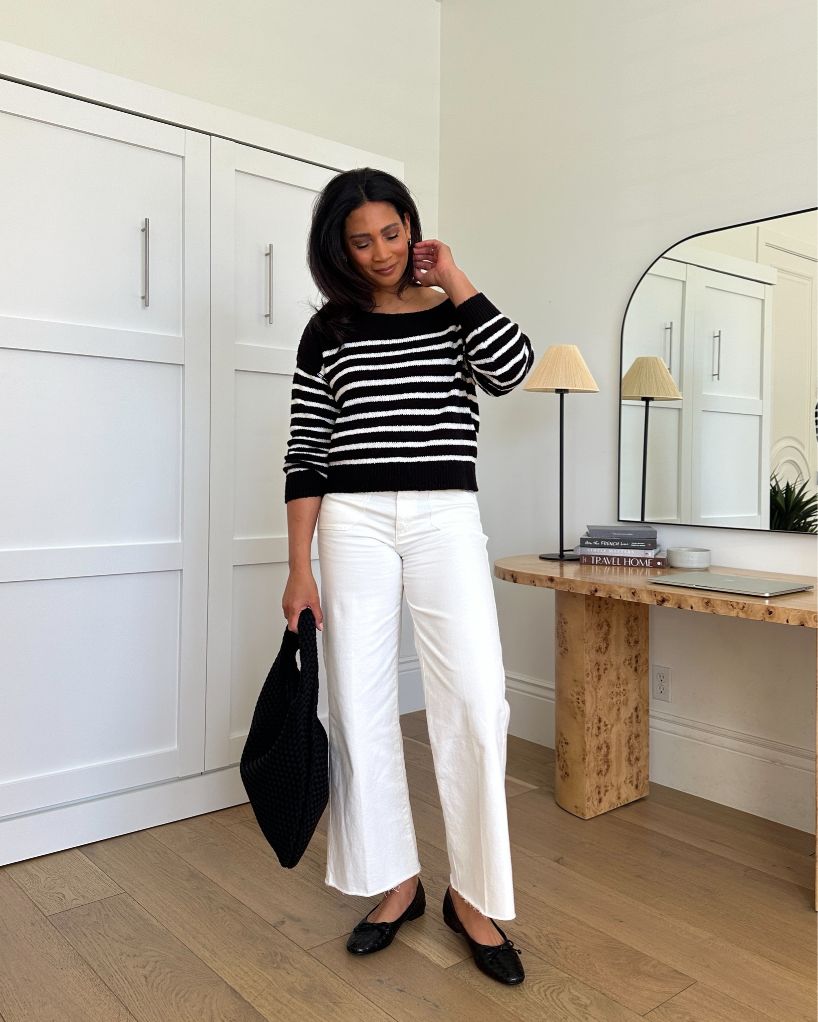 Spring Must Have - Lightweight Knit Wear, this relaxed off the shoulder pullover is so good for that in-between spring weather!!! Pair with denim or white pants and ballet flats for an easy effortless look!! All fit true to size. #everevestyle #everevepartner @evereveofficial

#pullover #striped #sweater #springoutfits #wideleg #denim #balletflats #handbags

#LTKOver40 #LTKStyleTip