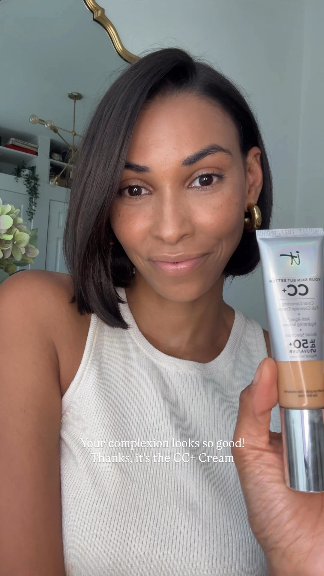 “Your complexion looks so good!” Thanks, it’s the @itcosmetics CC+ Cream with SPF 50 and the spatula brush for the win ✨ #itcosmeticspartner #itgirlsquad #ad 

#LTKOver40 #LTKBeauty