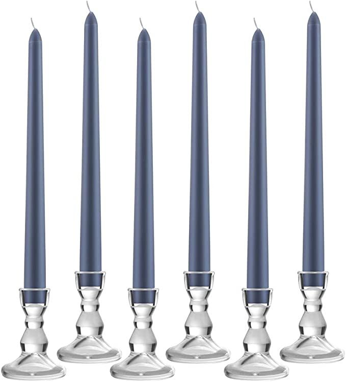 OYATON 3/4 inch Taper Candle Holder, Glass Candlestick Holder Set of 6 for Christmas Decor, Weddi... | Amazon (US)