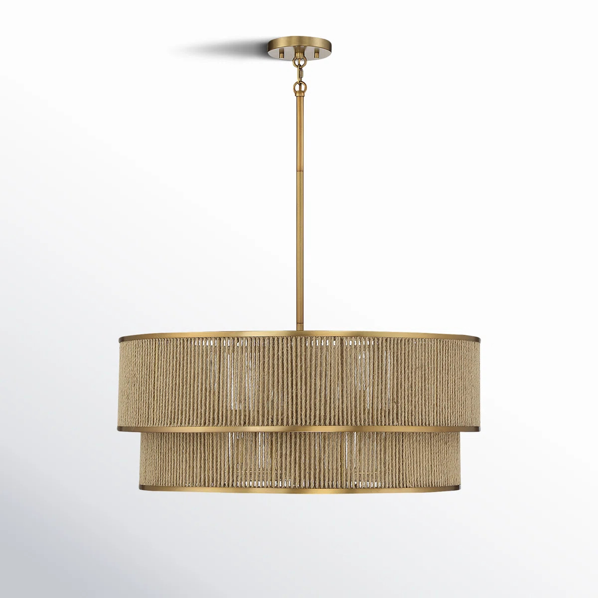 Han 6 - Light Pendant In Warm Brass And Rope | Wayfair North America