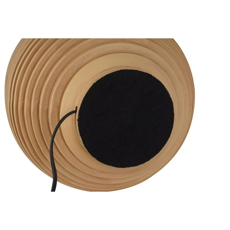 My Texas House 22" Natural Finish Ribbed Urn Table Lamp with White Empire Shade - Walmart.com | Walmart (US)