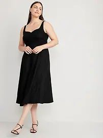 Fit &amp; Flare Linen-Blend Cami Midi Dress for Women | Old Navy (US)