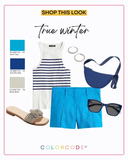 These wardrobe colors couldn’t be more perfect for a True Winter! 

When pairing a tank with suit shorts – you don’t have to go for the typical neutral. 

If your shorts are a complementary color from your color season palette – opt for a neutral striped with an accent color for that unexpected pop!

I love this tank and shirt set from J.Crew! 

To uncover more colors in your color season go to unlockmycolors.com to take the free color test quiz!


#LTKunder100 #LTKstyletip #LTKtravel