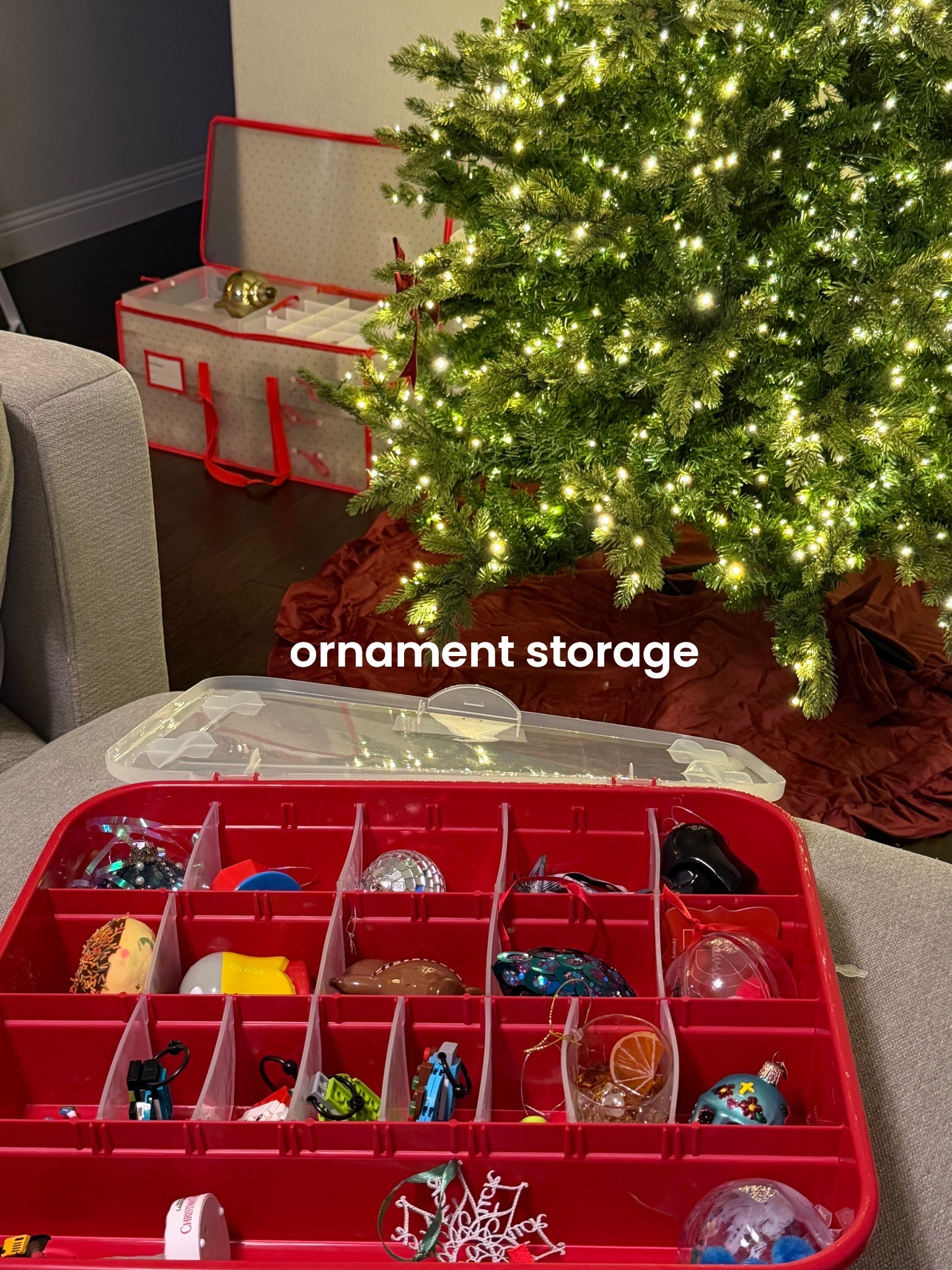 christmas + ornament storage !