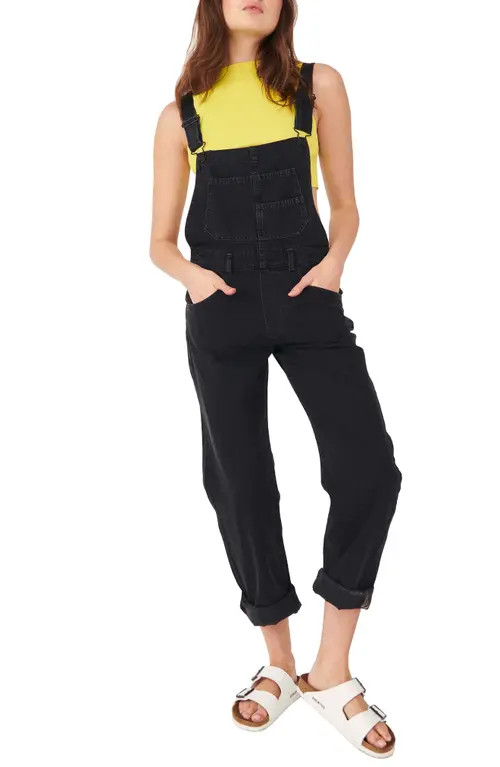 Free People We the Free Ziggy Denim Overalls in Mineral Black at Nordstrom, Size X-Small | Nordstrom