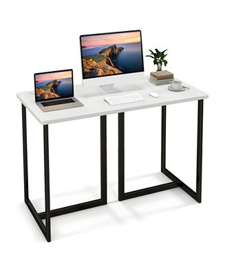 Modern Computer Desk 47 Inch Writing Study Table with Metal Frame | Macy's