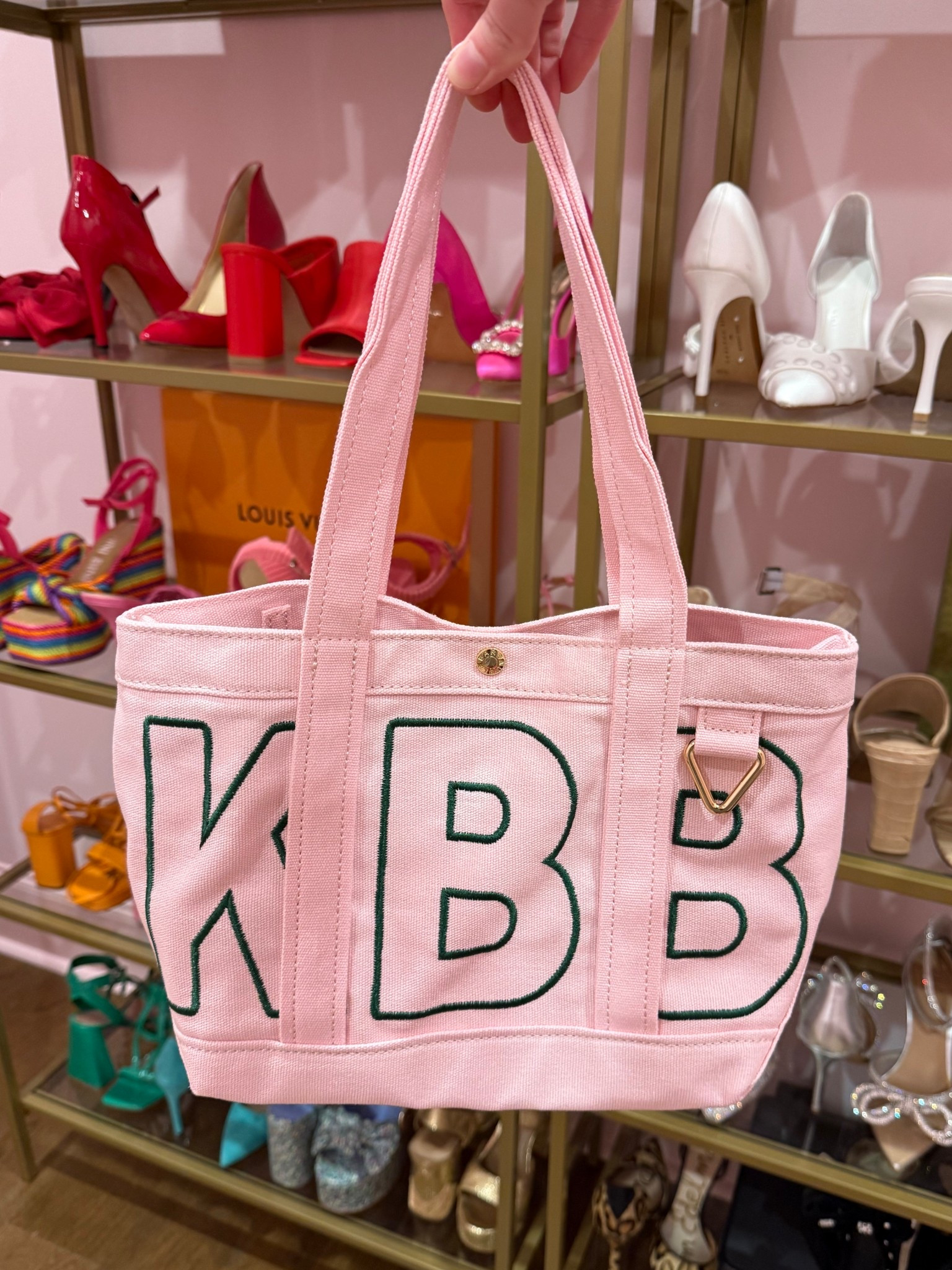 Size small in soft pink canvas with green embroidery! 
Alpha tote 

#LTKMothersDay #LTKmomlife