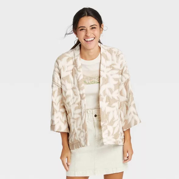 Women's Quilted Short Duster - Universal Thread™ Cream | Target