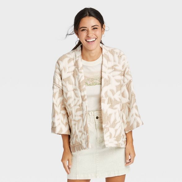 Women's Quilted Short Duster - Universal Thread™ Cream One Size | Target