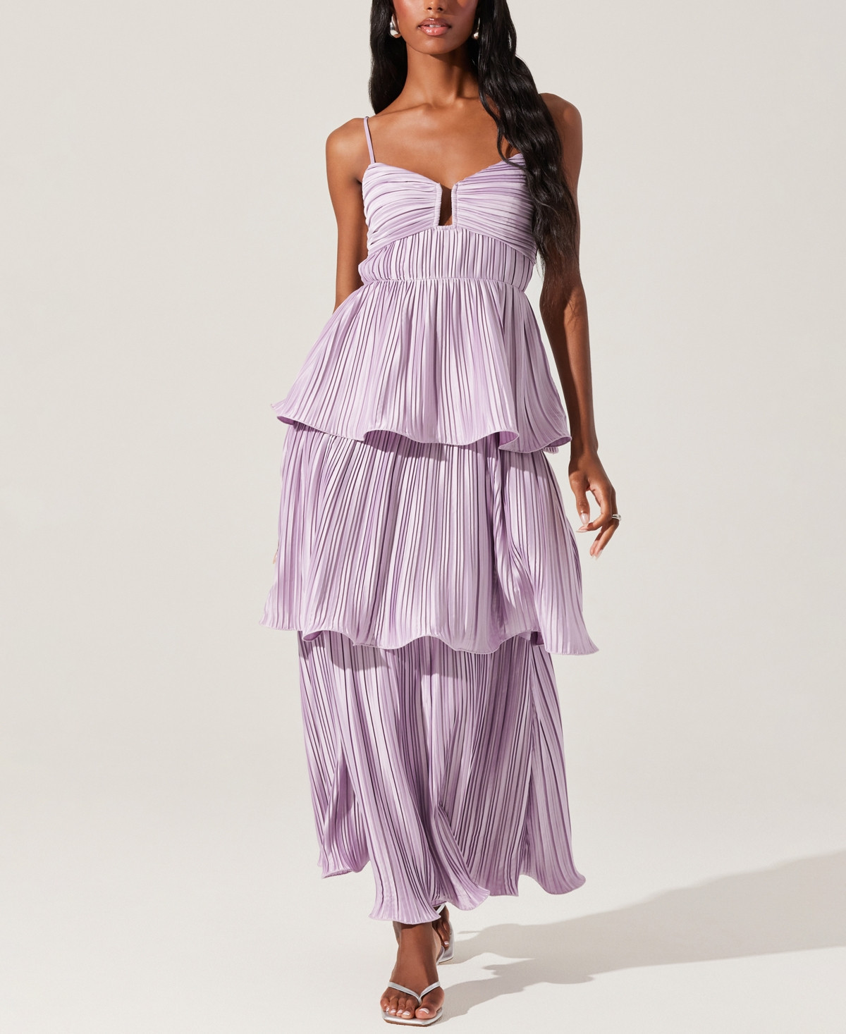 Astr the Label Women's Lupin Pleated Satin Dress - Lilac | Macy's