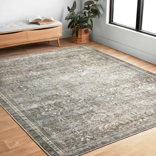 Sim Oriental Green/Beige Area Rug | Wayfair North America