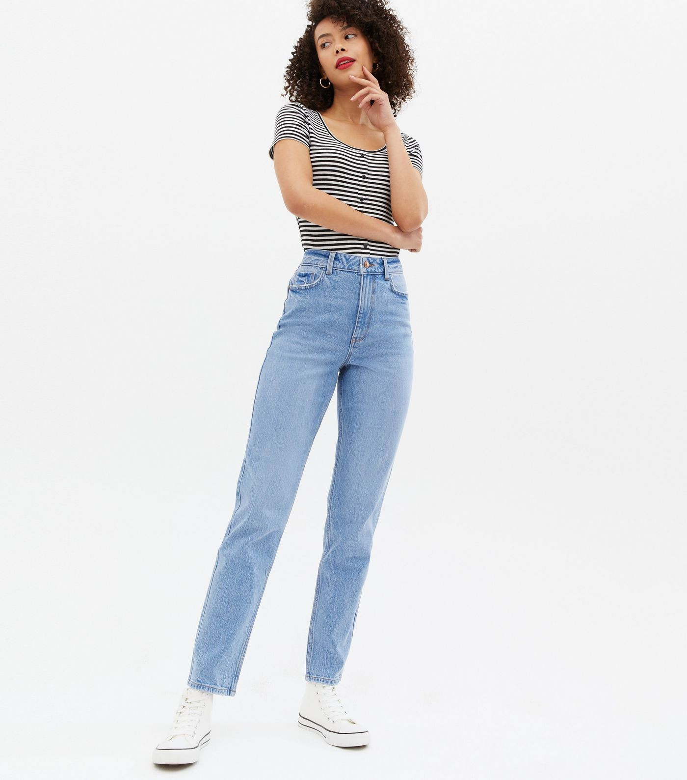Tall Bright Blue Waist Enhance Tori Mom Jeans | New Look | New Look (UK)