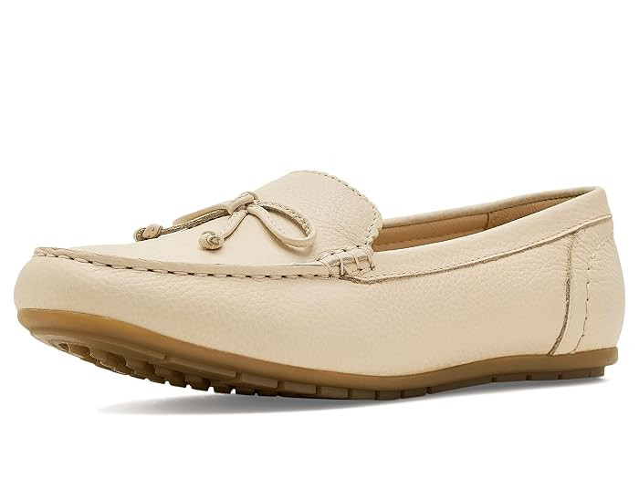 Clarks Elliotte Sail Women's Flat Shoes Cream Leather : 6.5 D - Wide, Leather/Textile | Zappos.com