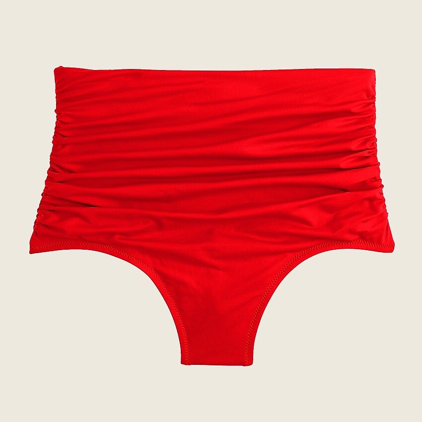 High-waisted ruched bikini bottom | J.Crew US