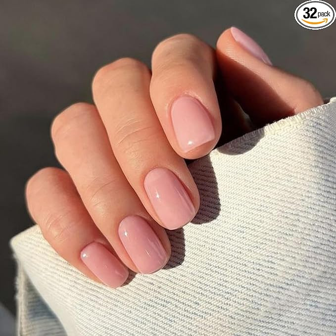 Modelones Pink Press on Nails, Summer Short Square Fake Nails, Reusable Nail Kit with Nail Glue A... | Amazon (US)