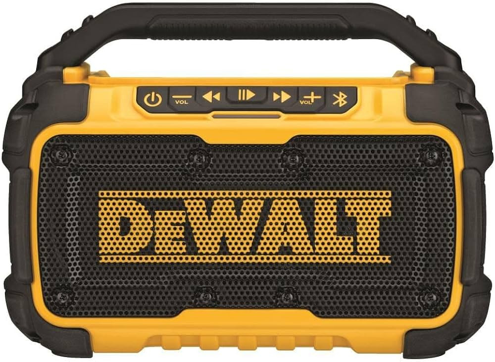 DEWALT 20V MAX Bluetooth Speaker, 100 ft Range, Durable for Jobsites, Phone Holder Included, Last... | Amazon (US)