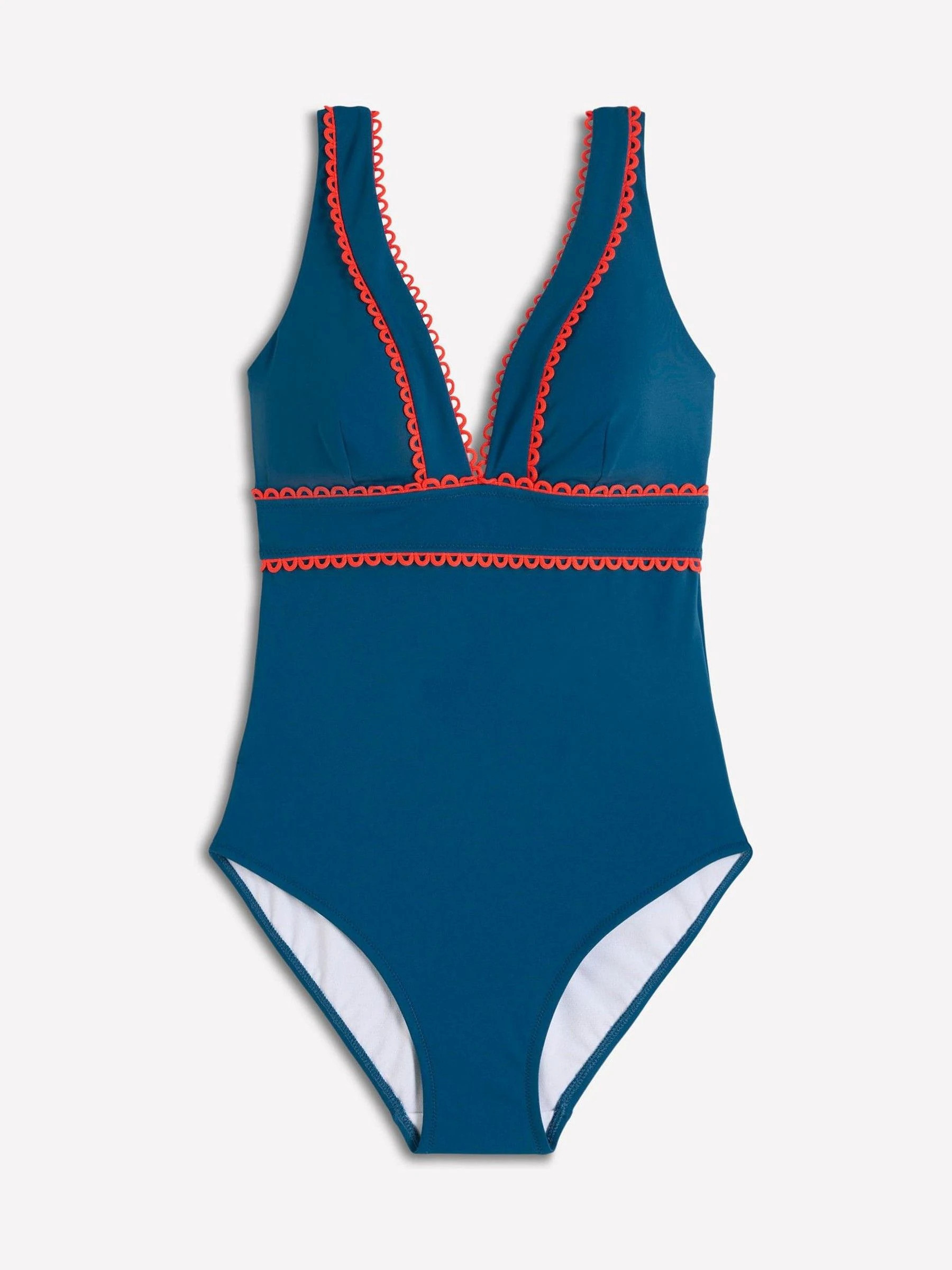 Boden Boden Blue Porto V-Neck Swimsuit | Next US