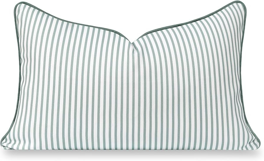 Hofdeco Premium Coastal Grandmillennial Patio Indoor Outdoor Lumbar Pillow Cover Only, 12"x20" Wa... | Amazon (US)