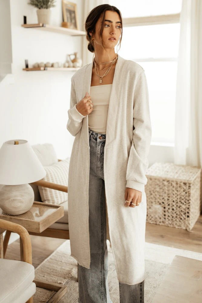 Suni Duster Cardigan in Dove Grey - FINAL SALE - böhme | Böhme US