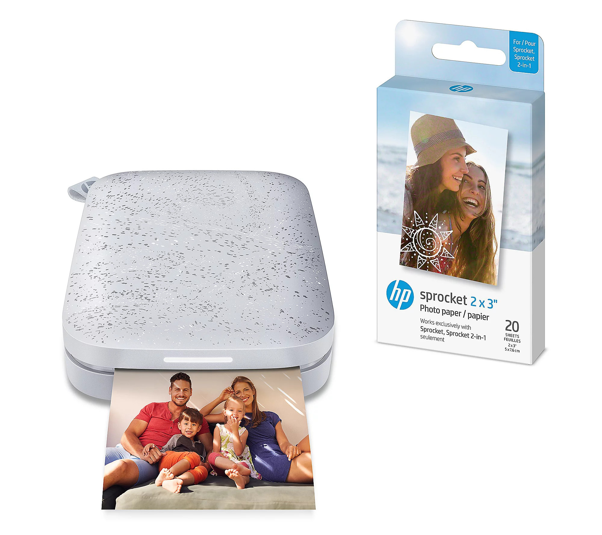 HP Sprocket Portable Photo Printer w/ 20 Pack of Print Paper | QVC
