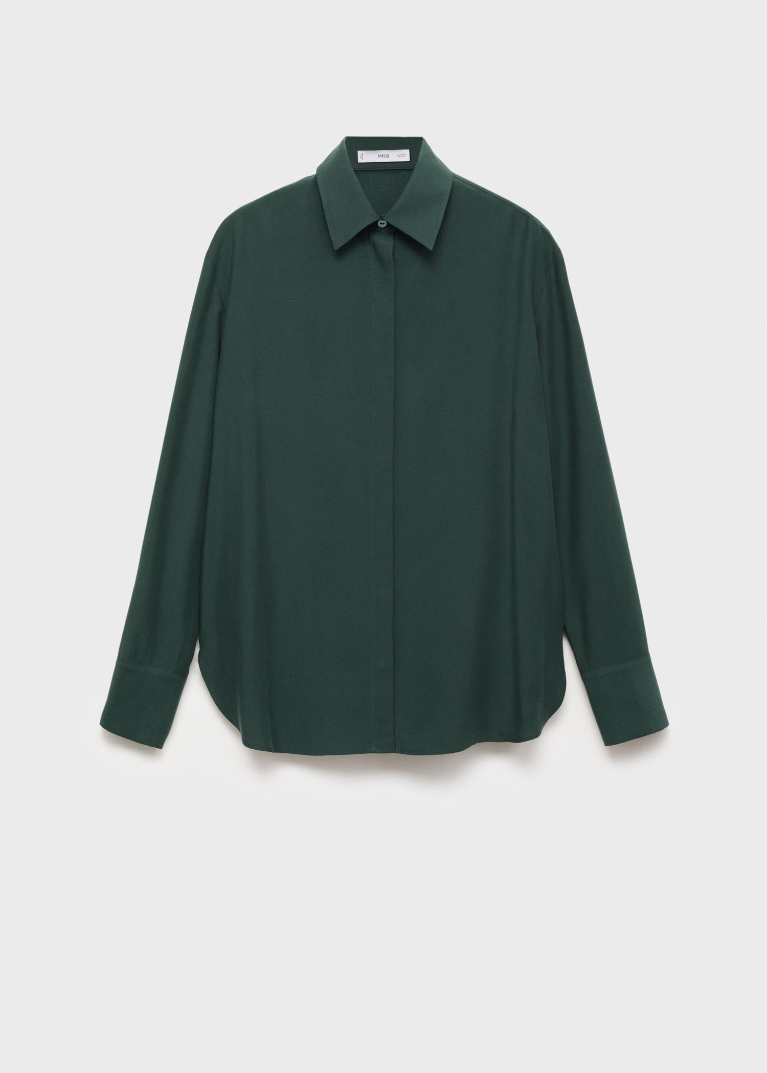 Lyocell shirt with hidden buttons | Mango (US/MX/AU)