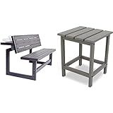 Lifetime 60253 Outdoor Convertible Bench, 55 Inch, Harbor Gray & POLYWOOD ECT18GY Long Island Side T | Amazon (US)