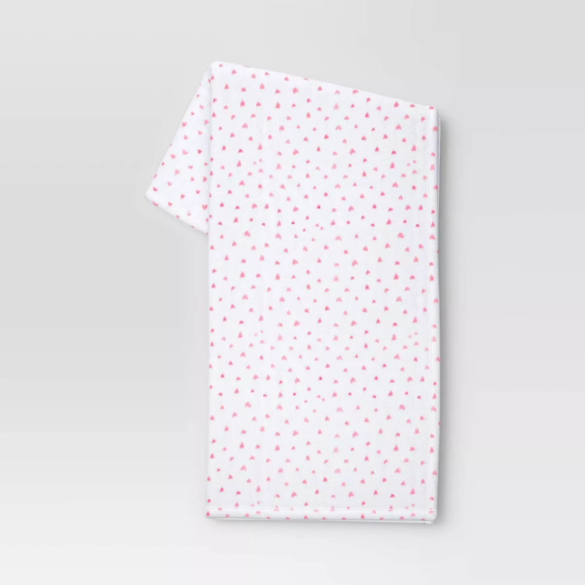 Ditsy Hearts Printed Plush Valentine's Day Throw Blanket White/Blush - Room Essentials™ | Target