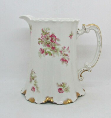 Large Haviland Pitcher - Pink Wild Roses/White Daisies - Schleiger 466F Portia | eBay US