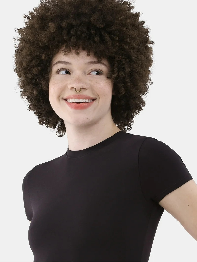 No Boundaries Women's Cotton Jersey T-shirt Bodysuit, Sizes XS-3XL | Walmart (US)