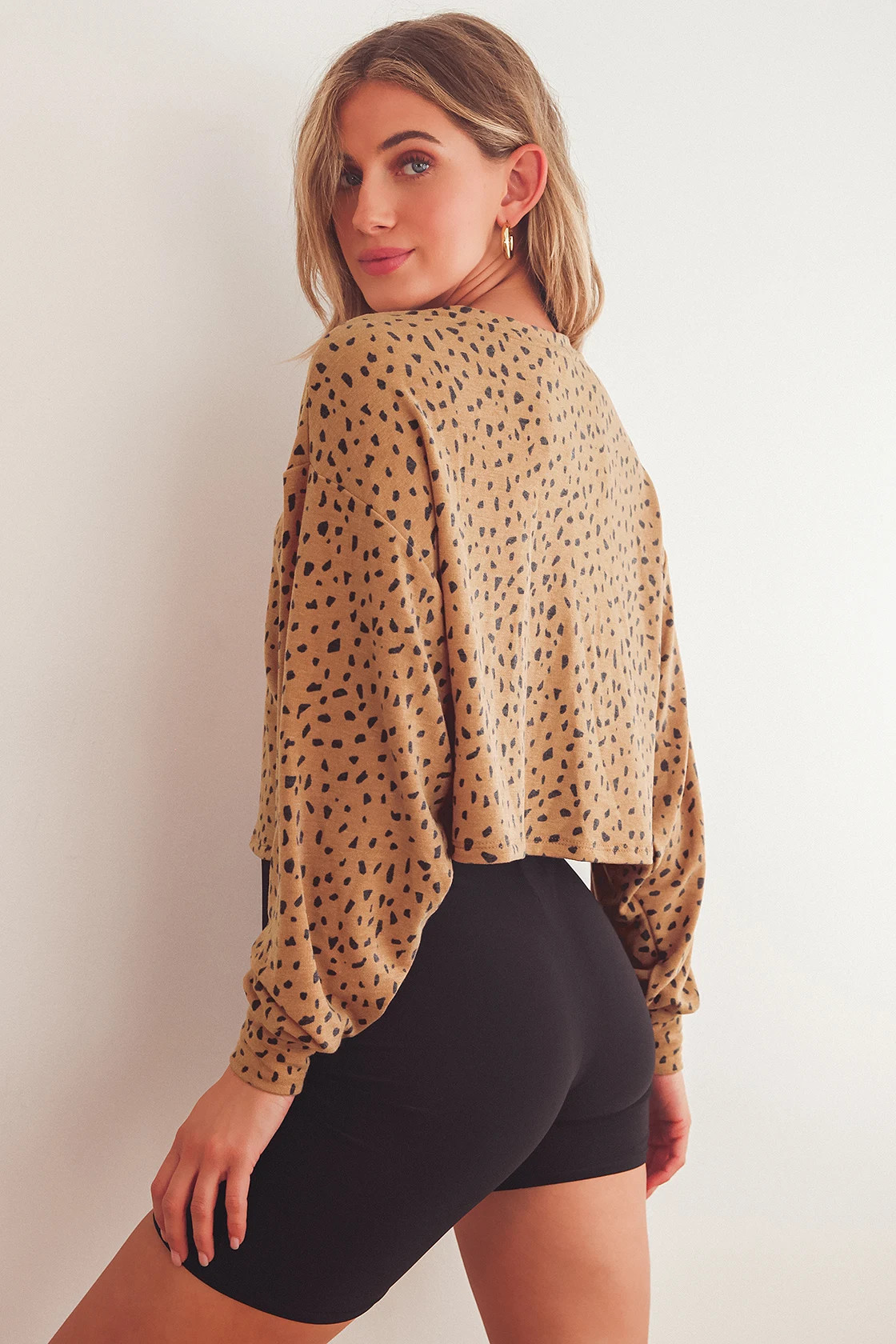 Last Spot Rust Brown Dot Print Pullover Sweatshirt | Lulus (US)