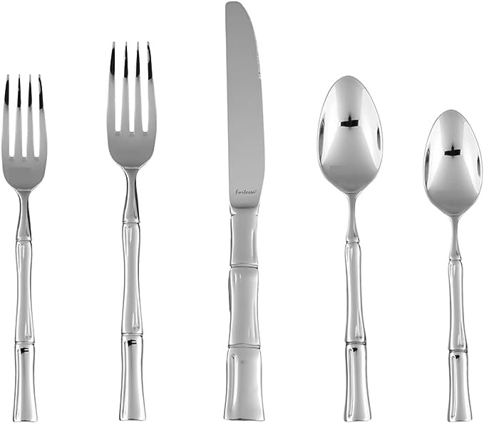 Fortessa Royal Pacific 18/10 Stainless Steel Flatware 20 Piece Place Setting, Polished Stainless | Amazon (US)