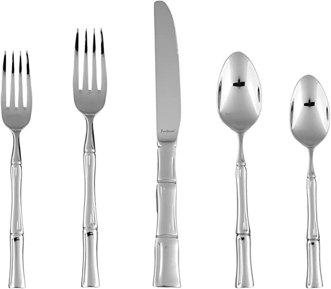 Fortessa Royal Pacific 18/10 Stainless Steel Flatware, 5 Piece Place Setting, Service for 1 | Amazon (US)