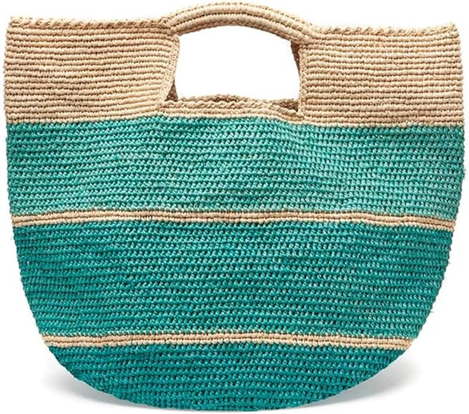 Mar Y Sol Camden Ombre Stripes Raffia Carryall Tote Straw Beach Bag | Amazon (US)