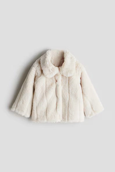 H & M - Fluffy Jacket - Beige | H&M (US + CA)