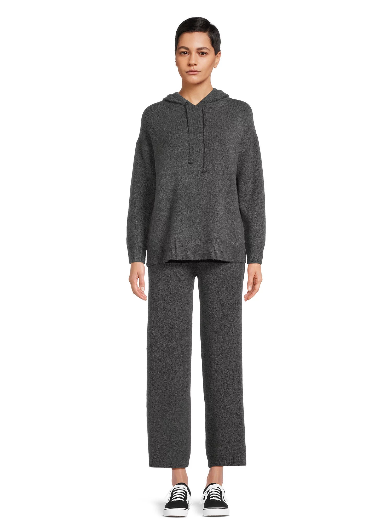 Time and Tru Women's and Women's Plus Long Sleeve Hoodie Pullover and Pant Sweater Set, Sizes XS-... | Walmart (US)