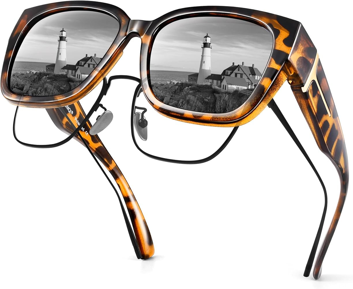 URUMQI Polarized Sunglasses Fit Over Glasses for Women, UV400 Protection Wrap-around Shades Trend... | Amazon (US)