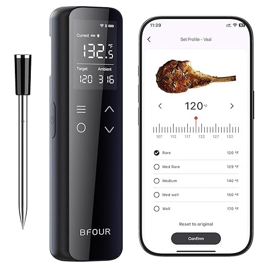 Wireless Meat Thermometer Bluetooth with Digital Standalone Base, WiFi Unlimited Range, 6 Precisi... | Amazon (US)