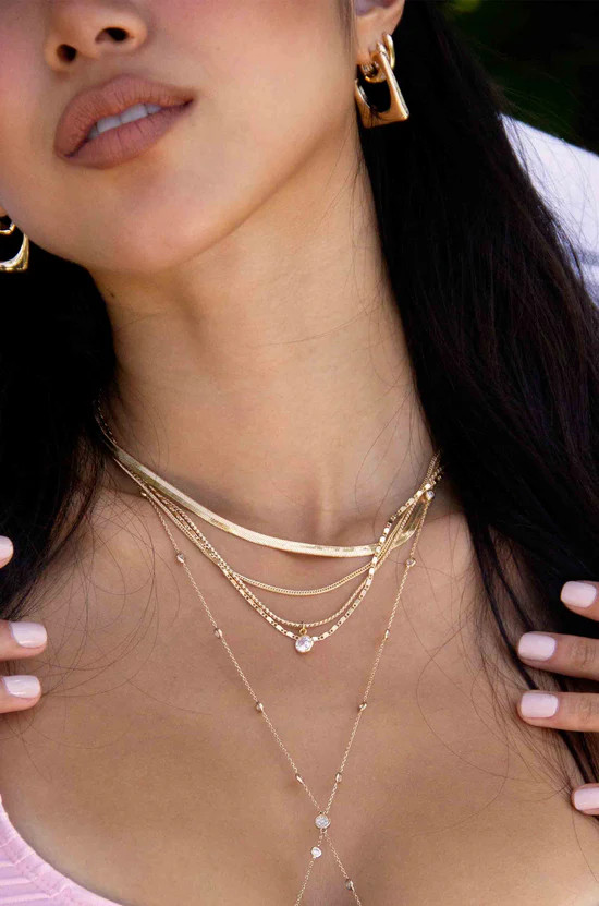 All the Chains 18k Gold Plated Layered Necklace | Ettika